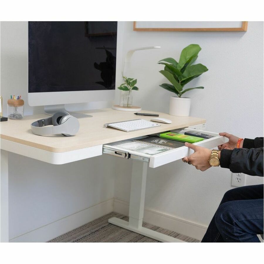 Mount-It! Compact Height Adjustable Sit-Stand Desk with Drawer