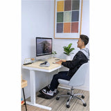 Mount-It! Compact Height Adjustable Sit-Stand Desk with Drawer