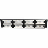 AddOn 19-inch Cat6 48-Port Straight Patch Panel with High Density 110-Type 2U