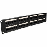 AddOn 19-inch Cat6 48-Port Straight Patch Panel with High Density 110-Type 2U