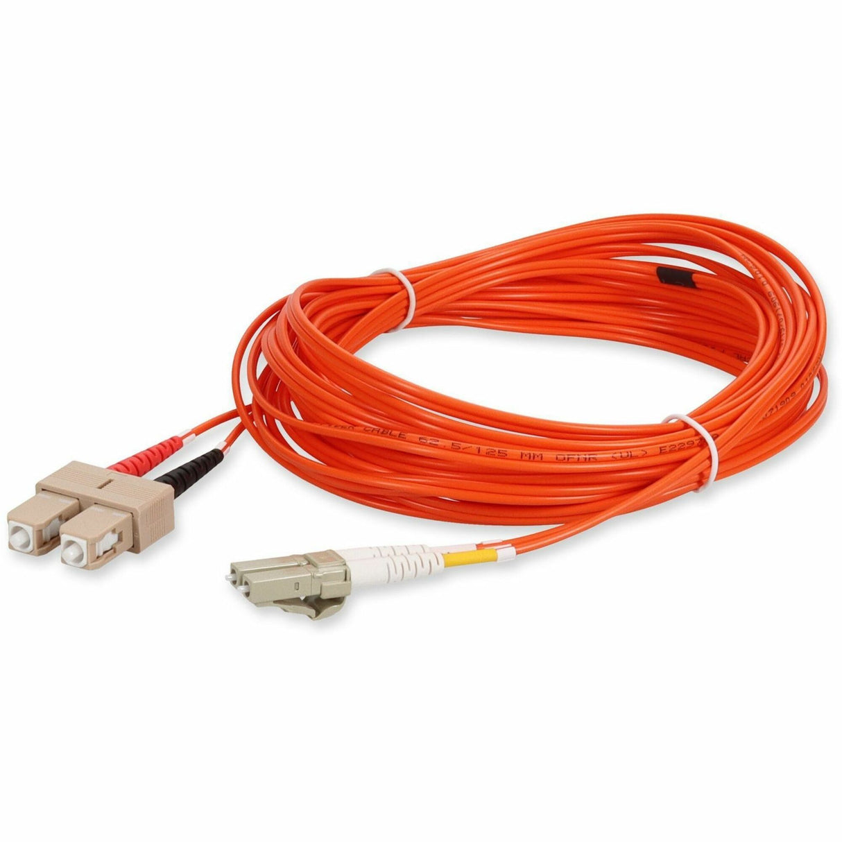 AddOn 0.5m LC (Male) to SC (Male) Orange OM1 Duplex Fiber OFNR (Riser-Rated) Patch Cable