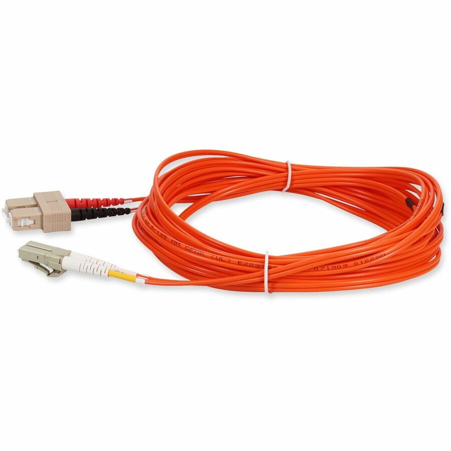 AddOn 0.5m LC (Male) to SC (Male) Orange OM1 Duplex Fiber OFNR (Riser-Rated) Patch Cable