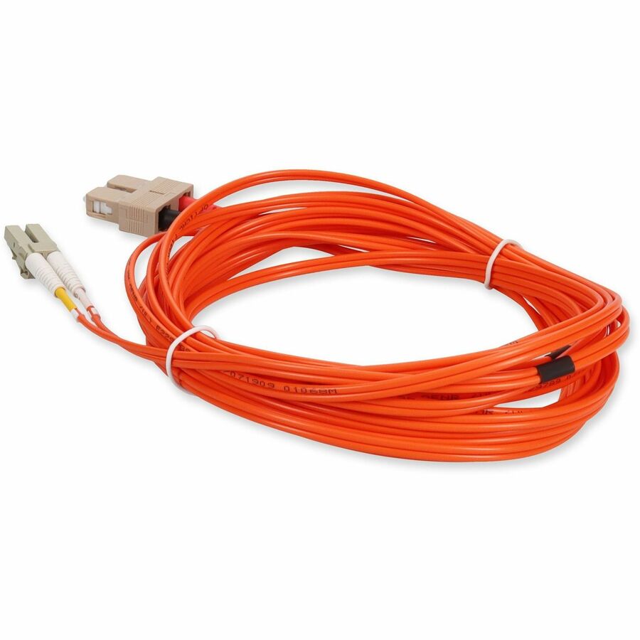 AddOn 0.5m LC (Male) to SC (Male) Orange OM1 Duplex Fiber OFNR (Riser-Rated) Patch Cable