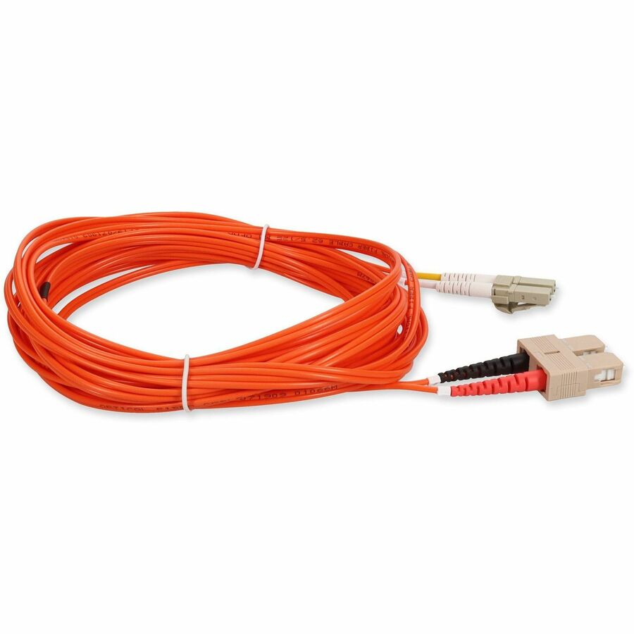 AddOn 0.5m LC (Male) to SC (Male) Orange OM1 Duplex Fiber OFNR (Riser-Rated) Patch Cable