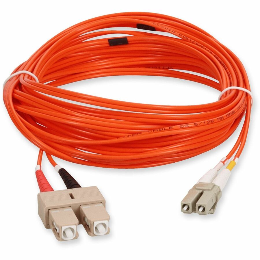 AddOn 0.5m LC (Male) to SC (Male) Orange OM1 Duplex Fiber OFNR (Riser-Rated) Patch Cable