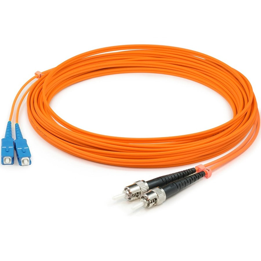 AddOn 25m SC (Male) to ST (Male) Orange OM1 Duplex Fiber OFNR (Riser-Rated) Patch Cable