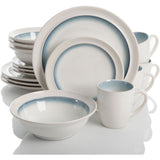 Gibson Elite Lawson 16 Piece Dinnerware Set, Teal