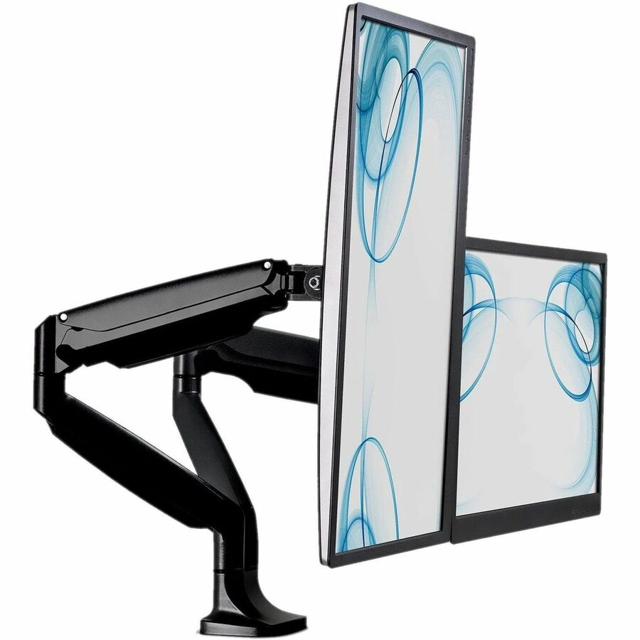 Mount-It! Mounting Arm for Monitor, Flat Panel Display - Black - Landscape/Portrait