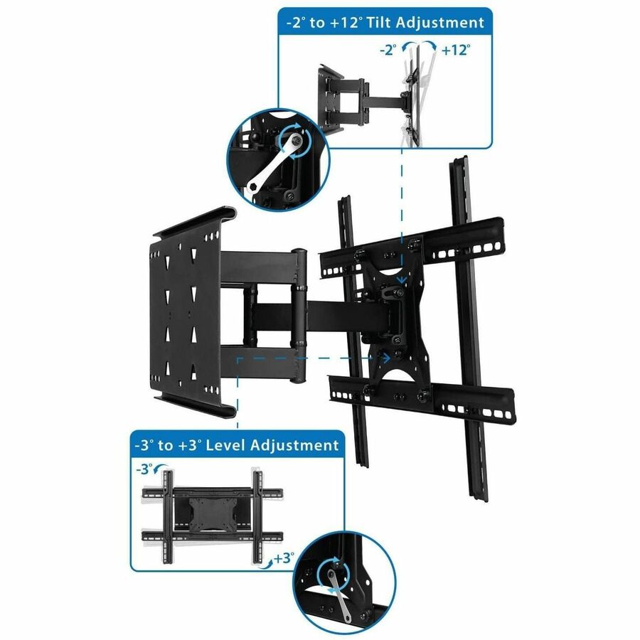 Mount-It! Mounting Extension for TV, Curved Screen Display, Flat Panel Display - Black