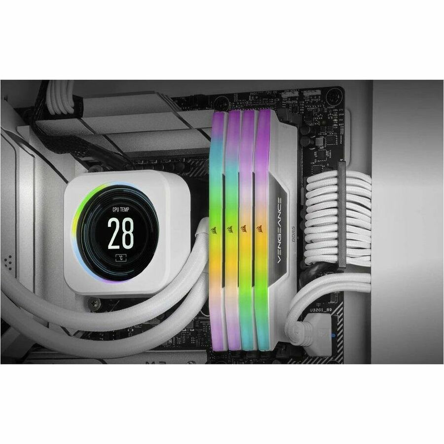 Corsair VENGEANCE RGB 32GB (2x16GB) DDR5 DRAM 5200MT/s CL40 Memory Kit - White