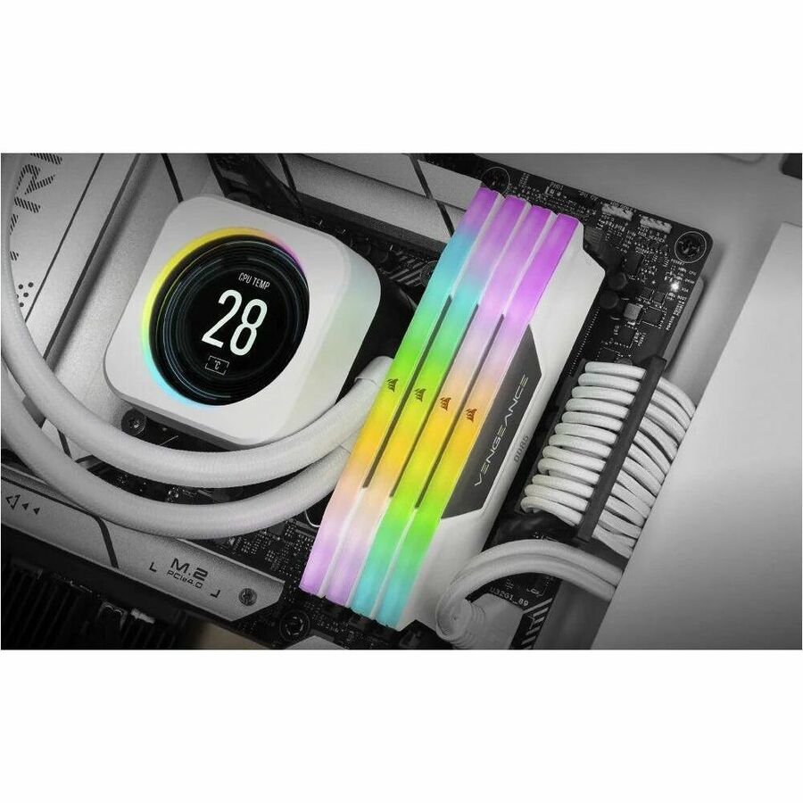 Corsair VENGEANCE RGB 32GB (2x16GB) DDR5 DRAM 5200MT/s CL40 Memory Kit - White