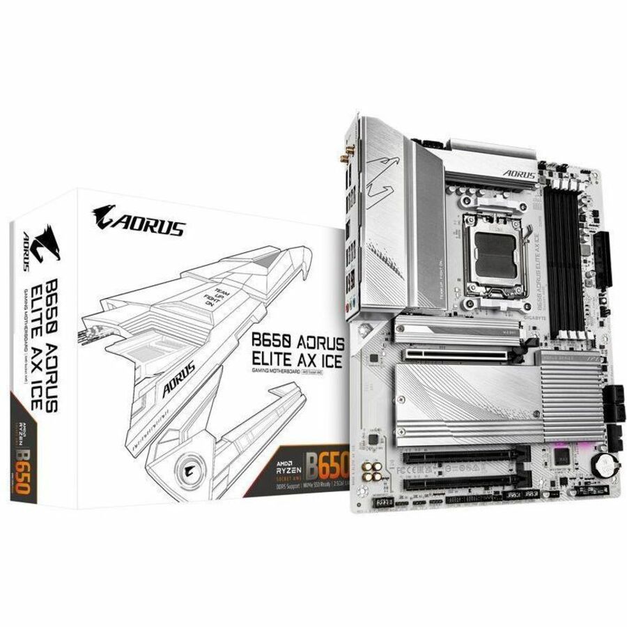 Aorus Ultra Durable B650 AORUS ELITE AX ICE Gaming Desktop Motherboard - AMD B650 Chipset - Socket AM5 - ATX