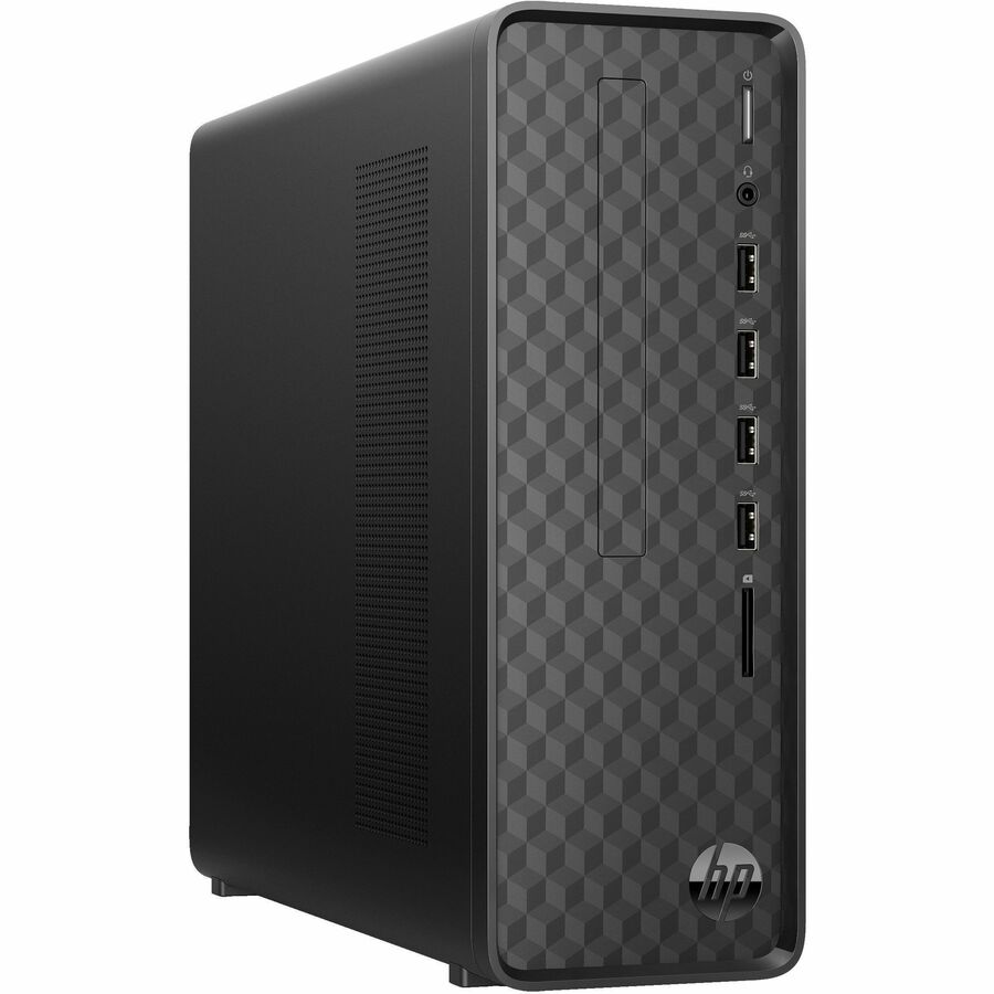 HP Slim S01-aF2000i S01-aF2023w Desktop Computer - Intel Pentium Silver J5040 - 8 GB - 256 GB SSD - Mini-tower - Dark Black - Refurbished