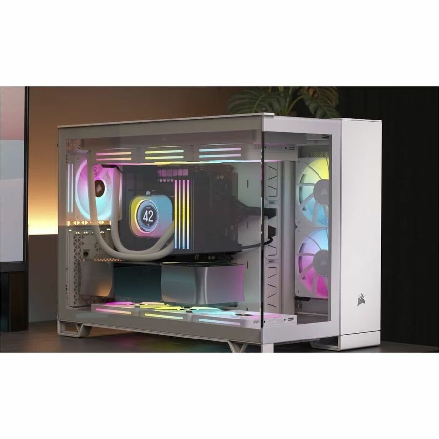 Corsair iCUE LINK 2500X RGB Micro ATX Dual Chamber PC Case - White