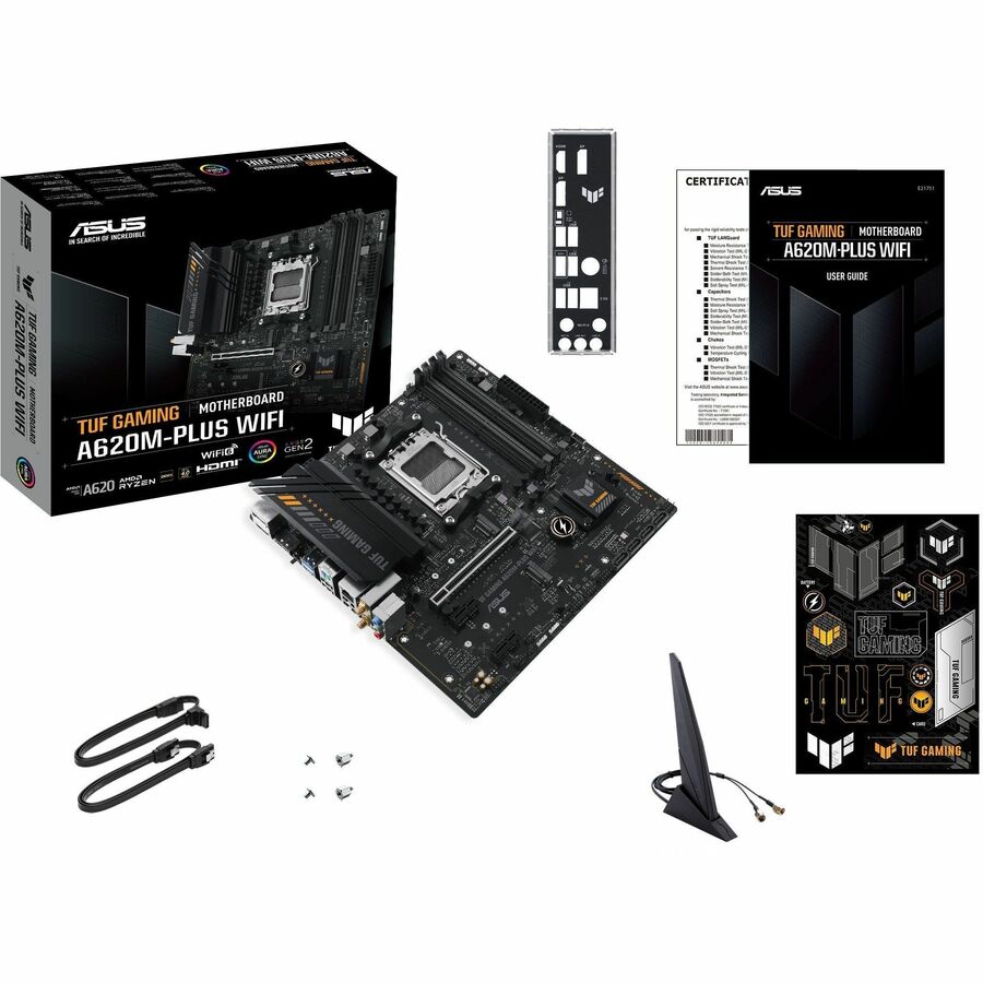 TUF A620M-PLUS WIFI Gaming Desktop Motherboard - AMD A620 Chipset - Socket AM5 - Micro ATX