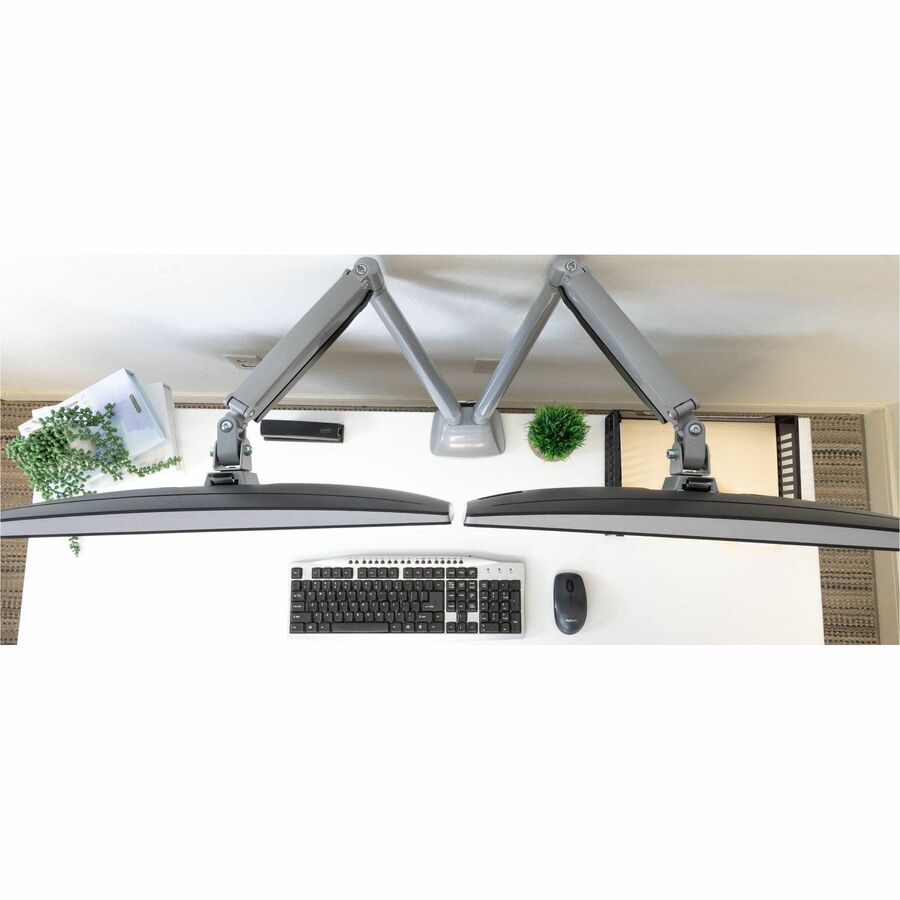 Mount-It! Mounting Arm for Monitor, Display, Flat Panel Display - Silver - Landscape/Portrait