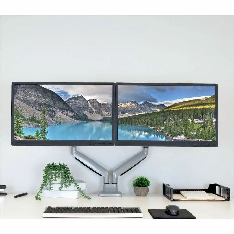 Mount-It! Mounting Arm for Monitor, Display, Flat Panel Display - Silver - Landscape/Portrait