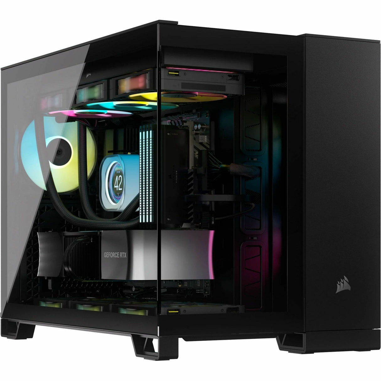 Corsair iCUE LINK 2500X RGB Micro ATX Dual Chamber PC Case - Black