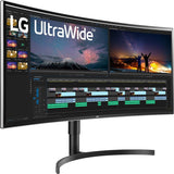 LG Ultrawide 38BN75C-B 38" Class UW-QHD+ Curved Screen LCD Monitor - 21:9 - High Glossy Black, Silver Spray