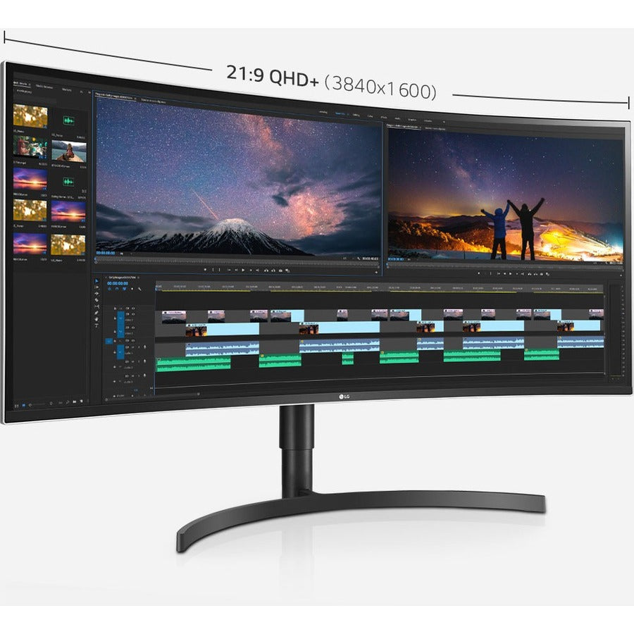 LG Ultrawide 38BN75C-B 38" Class UW-QHD+ Curved Screen LCD Monitor - 21:9 - High Glossy Black, Silver Spray