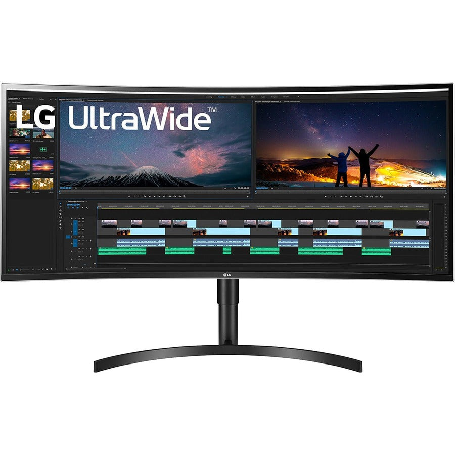 LG Ultrawide 38BN75C-B 38" Class UW-QHD+ Curved Screen LCD Monitor - 21:9 - High Glossy Black, Silver Spray