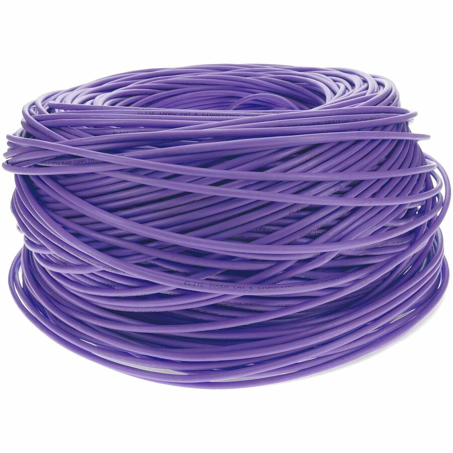 AddOn 1000ft Non-Terminated Purple Cat6 STP PVC Copper Patch Cable