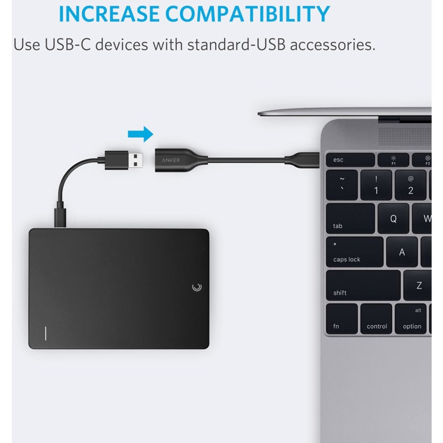 Anker Powerline USB-C to USB-A 3.1 Gen 1 Female UN Black USB-C Adapter A8165