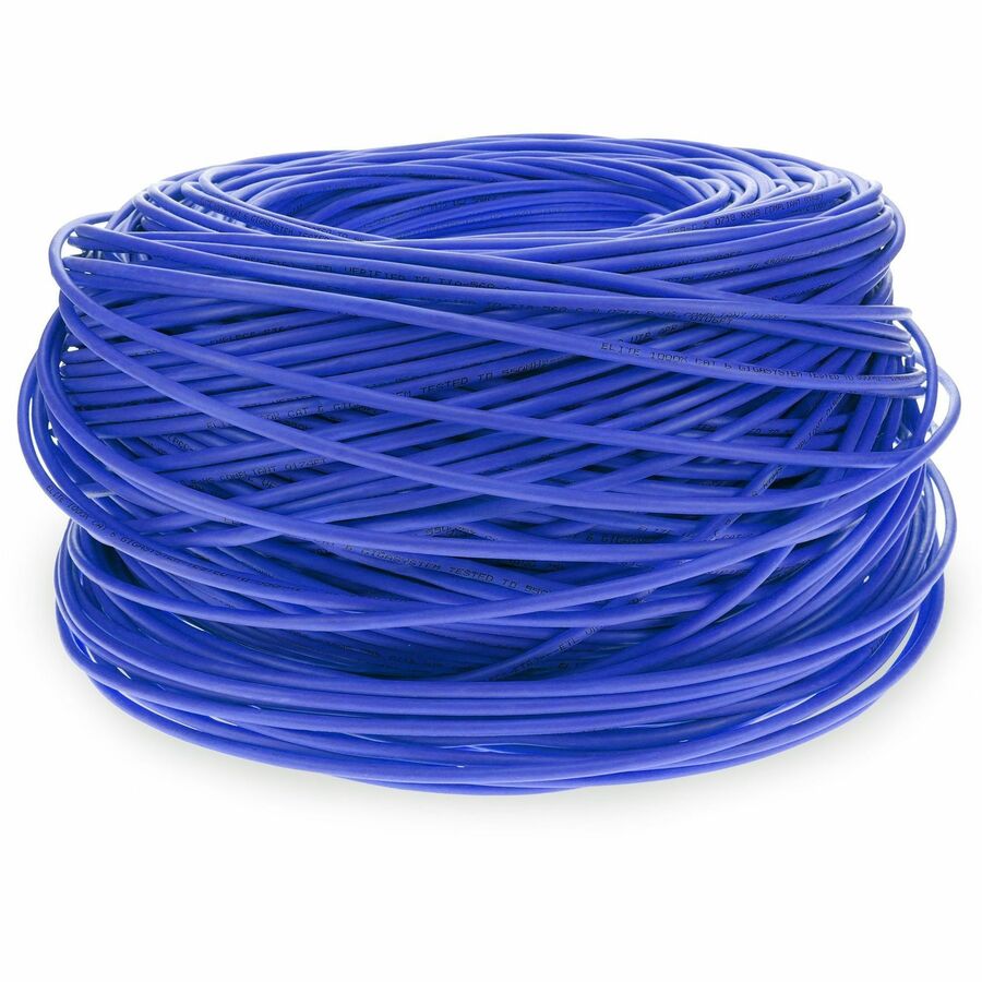 AddOn 1000ft Non-Terminated Blue Cat6 STP Plenum Rated Copper Patch Cable