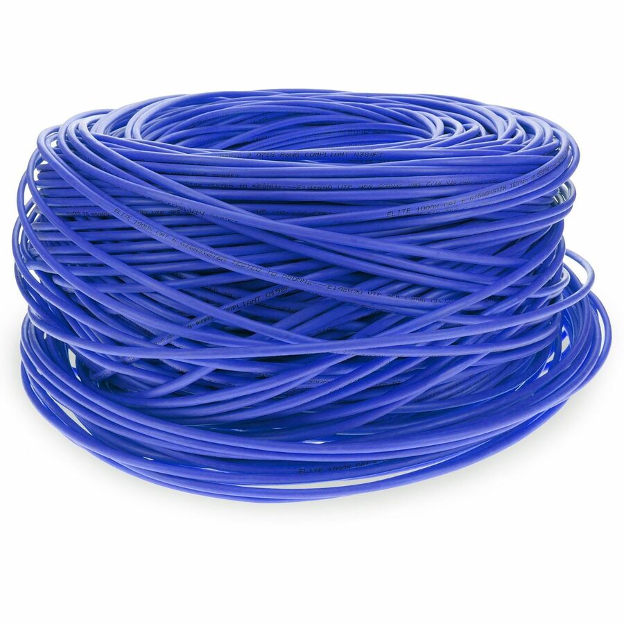 AddOn 1000ft Non-Terminated Blue Cat6 STP Plenum Rated Copper Patch Cable