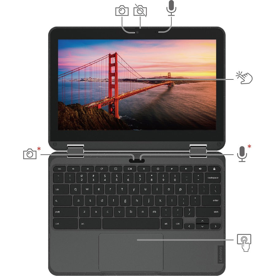 Lenovo 300e Chromebook Gen 3 82J9000LUS LTE, UMTS 11.6" Touchscreen Chromebook - HD - 1366 x 768 - AMD 3015Ce Dual-core (2 Core) 1.20 GHz - 4 GB Total RAM - 32 GB Flash Memory - Gray