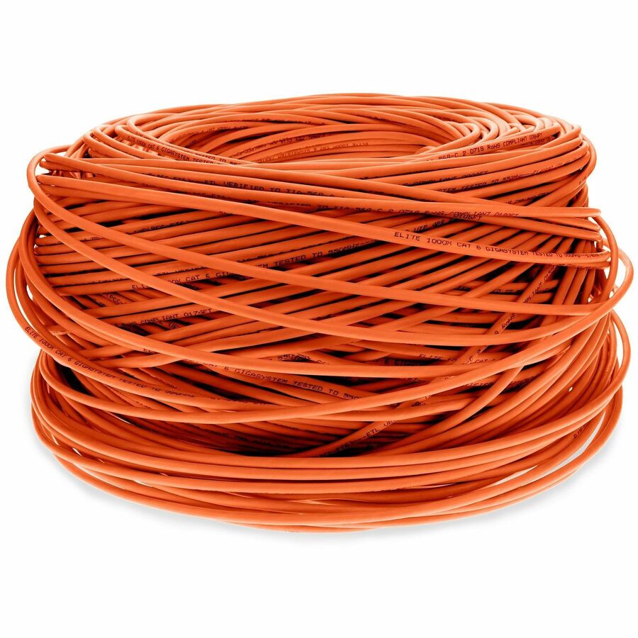 AddOn 1000ft Non-Terminated Orange Cat6 STP PVC Copper Patch Cable