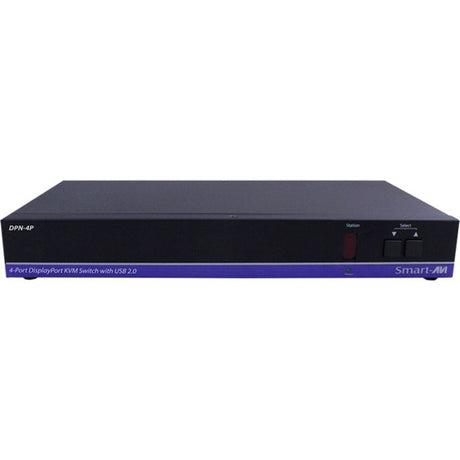 SmartAVI 4-Port DisplayPort KVM Switch with USB 2.0 and Front Panel Push Buttons