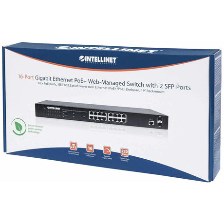 Intellinet 16-Port Gigabit Ethernet PoE+ Web-Managed Switch with 2 SFP Ports