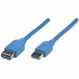 Manhattan SuperSpeed USB 3.0 A Male/A Female Extension Cable, 10 ft (3m), Blue