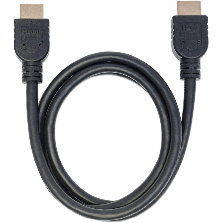 Manhattan In-wall CL3 High Speed HDMI Male to Male Cable with Ethernet, Black, 3 ft