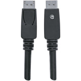 Manhattan DisplayPort 1.1 Cable, 4K@60Hz, 7.5m, Male to Male, With Latches, Fully Shielded, Black, Lifetime Warranty, Polybag