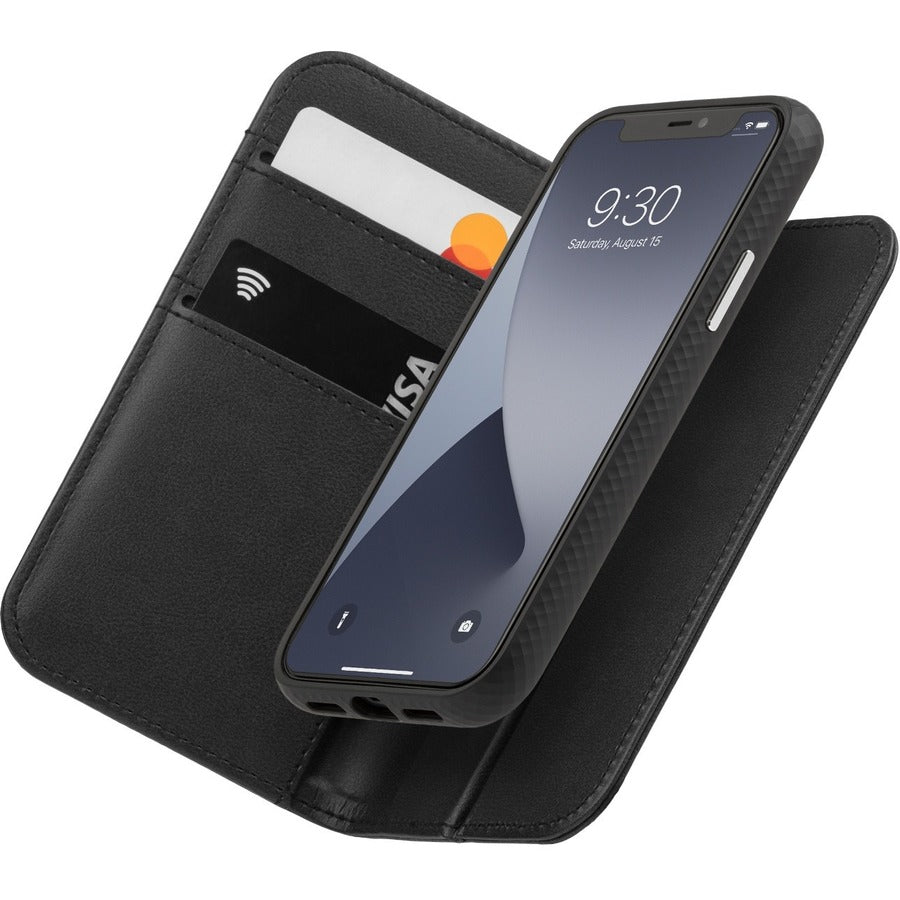 Moshi Overture Carrying Case (Wallet) Apple iPhone 12 mini Smartphone - Jet Black