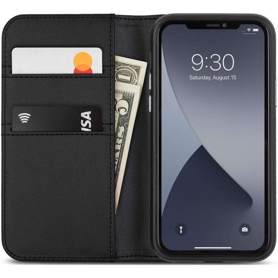 Moshi Overture Carrying Case (Wallet) Apple iPhone 12 mini Smartphone - Jet Black