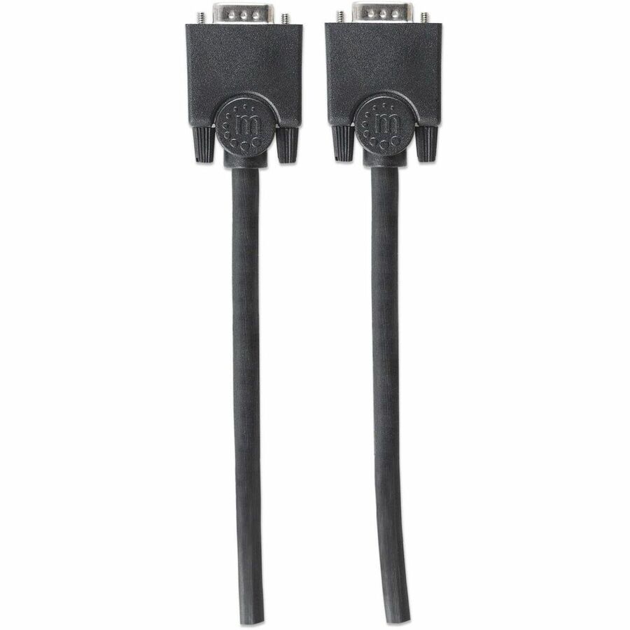 Manhattan SVGA HD15 Male to HD15 Male Monitor Cable, 6', Black