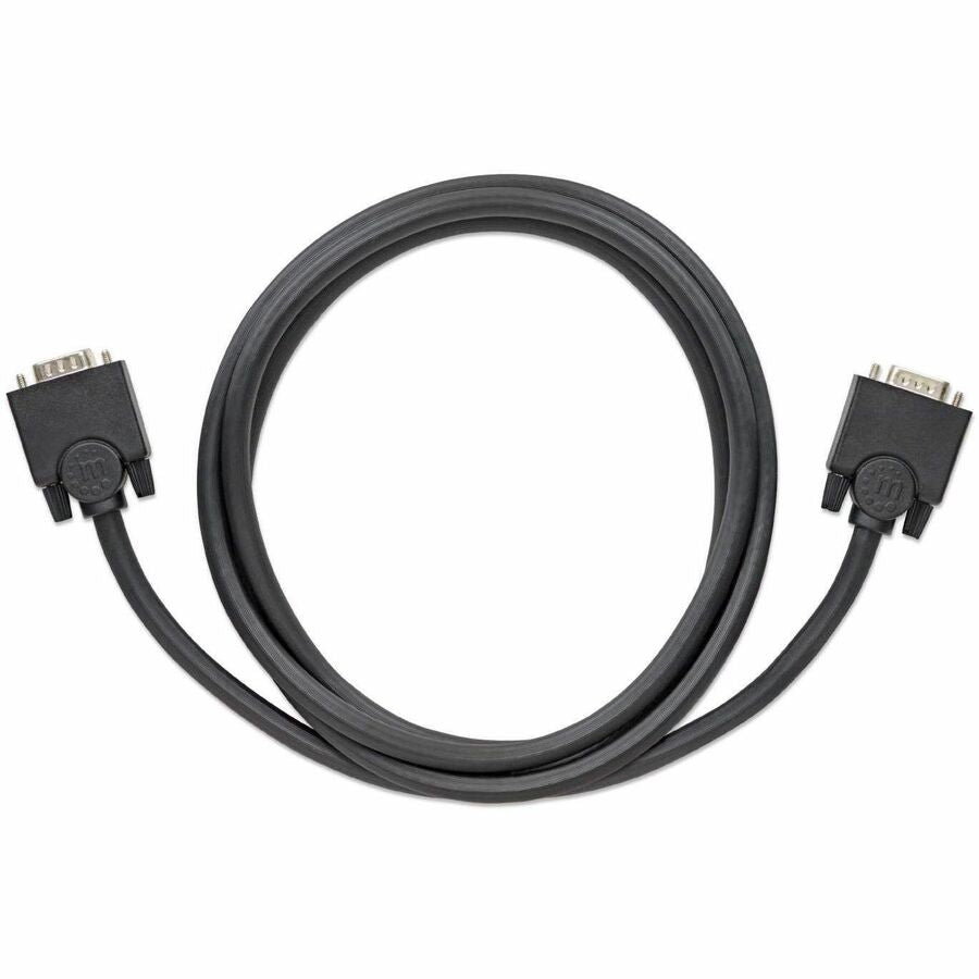 Manhattan SVGA HD15 Male to HD15 Male Monitor Cable, 6', Black