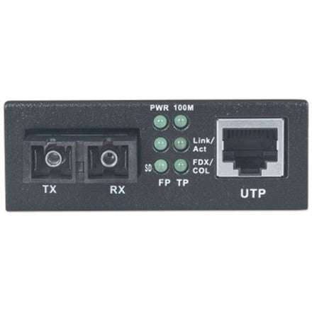 Intellinet Fast Ethernet Single Mode Media Converter, 10/100Base-Tx to 100Base-Fx (SC) Single-Mode, 20km (With 2 Pin Euro Power Adapter)