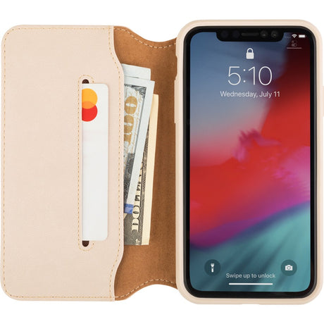 Moshi Overture Carrying Case (Wallet) Apple iPhone XR Smartphone - Savanna Beige