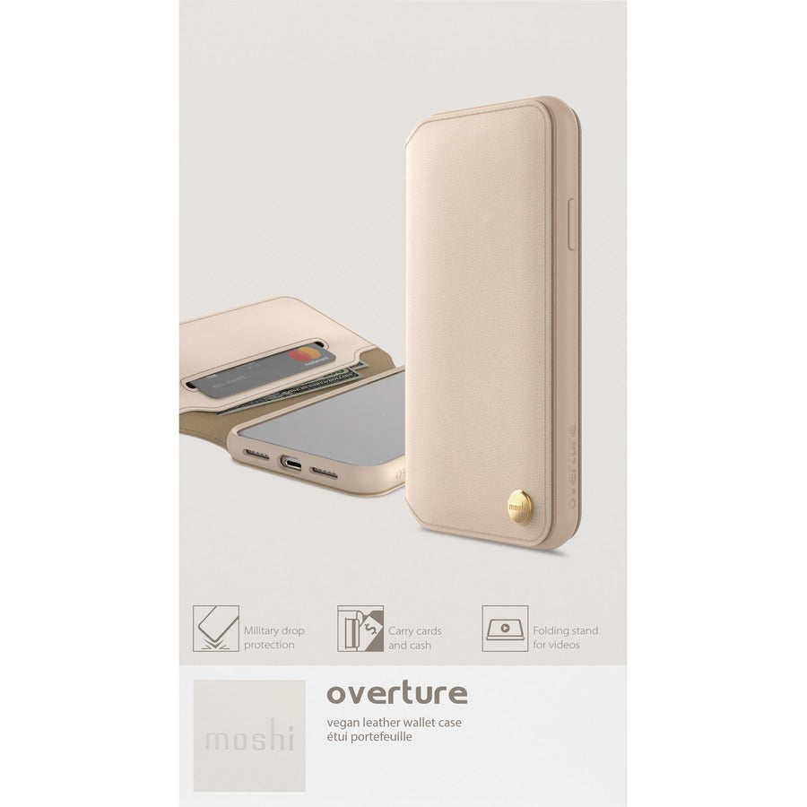 Moshi Overture Carrying Case (Wallet) Apple iPhone XR Smartphone - Savanna Beige