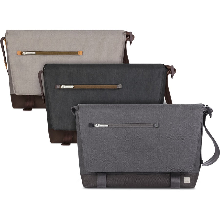 Moshi Aerio Laptop Messenger Bag - Titanium Gray for 15" Laptops, Padded Compartments, Shoulder Strap with ViscoStrap&trade;