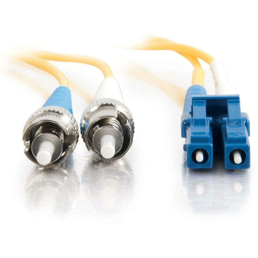 C2G-30m LC-ST 9/125 OS1 Duplex Singlemode PVC Fiber Optic Cable - Yellow