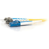 C2G-30m LC-ST 9/125 OS1 Duplex Singlemode PVC Fiber Optic Cable - Yellow