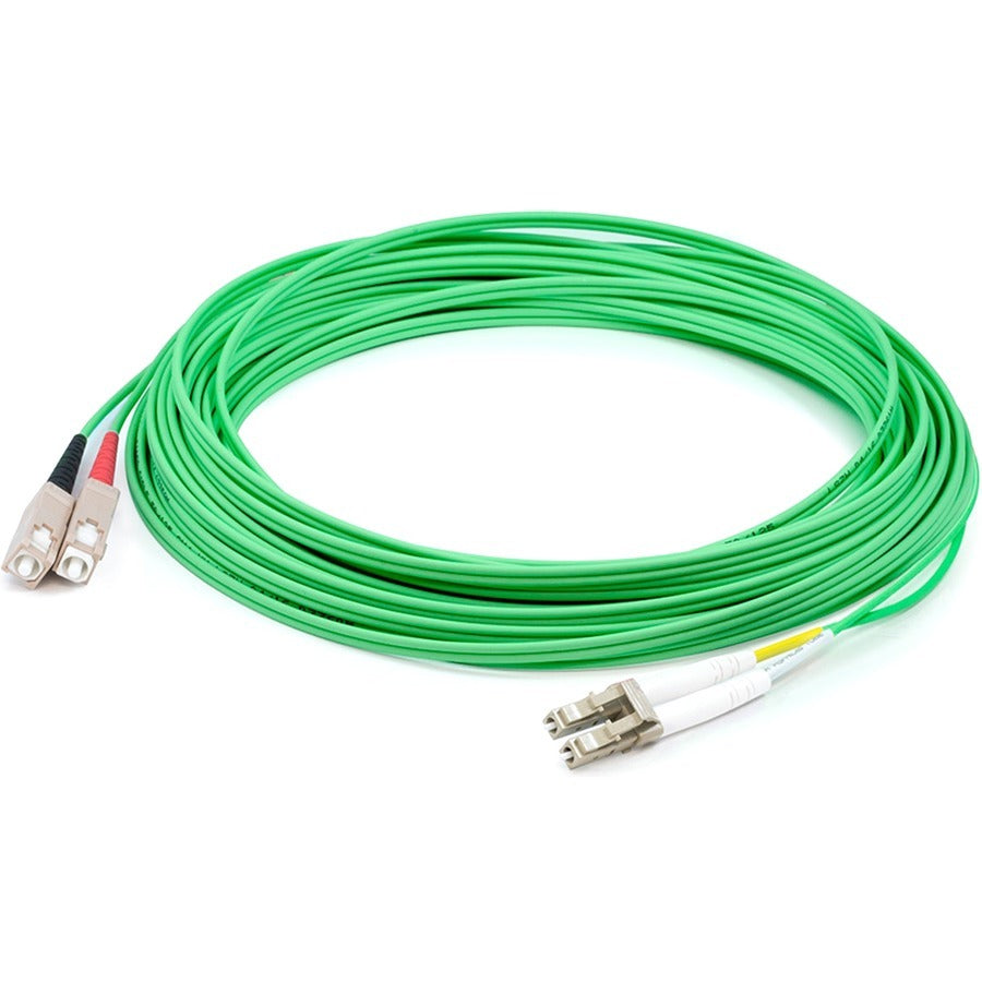 AddOn 10m LC (Male) to SC (Male) Green OS2 Duplex Fiber OFNR (Riser-Rated) Patch Cable