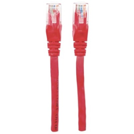 Intellinet Network Patch Cable, Cat6, 1.5m, Red, CCA, U/UTP, PVC, RJ45, Gold Plated Contacts, Snagless, Booted, Lifetime Warranty, Polybag