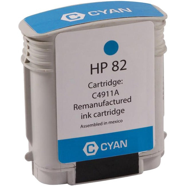 Clover Technologies Remanufactured High Yield Ink Cartridge - Alternative for HP 82 (C4911A) - Cyan Pack