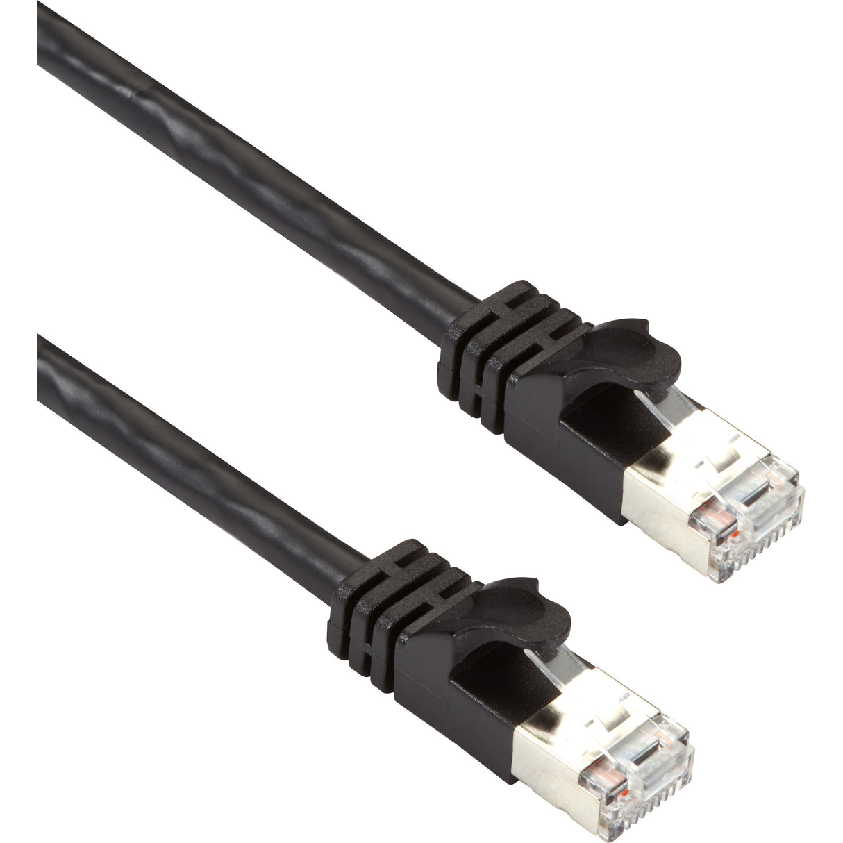 Black Box CAT6A 500-MHz STR Patch Cable Slim Molded Snagless Boot - F/UTP, CM PVC, BK, 5FT